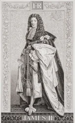 James II (1633-1701) de "Ilustrações da História Escocesa e Inglesa", Volume I (gravura)