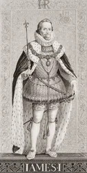 James I (1566-1625) de "Ilustrações da História Escocesa e Inglesa", Volume I