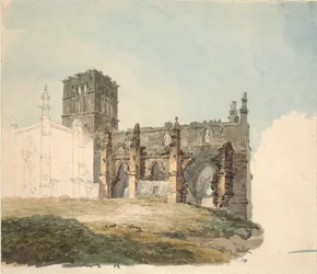 A abadia arruinada em Haddington, c1794