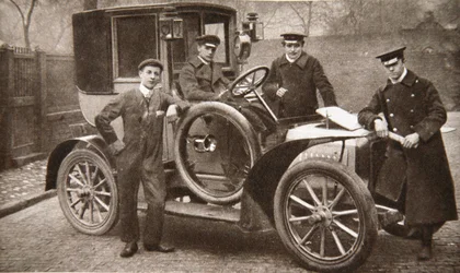 Primeiro táxi em Liverpool, Merseyside, 1906