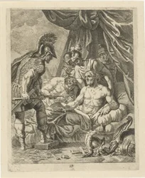 Aquiles cura Telephos Cenas da Vida de Aquiles (título da série) Vitam et mortem achilli (título da série)