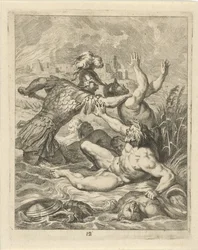 Aquiles luta contra o deus do rio Scamander Cenas da Vida de Aquiles (título da série) Vitam et mortem achilli (título da série)