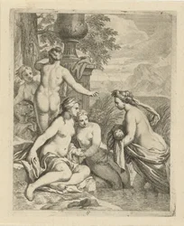 Thetis retorna para suas ninfas da água Cenas da Vida de Aquiles (título da série) Vitam et mortem achilli (título da série)