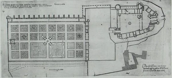 Plano dos jardins anexos e do Chateau de Gaillon, de 