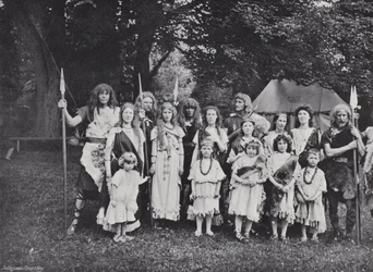 O concurso de Sherborne, um chefe inglês, tribais e famílias
