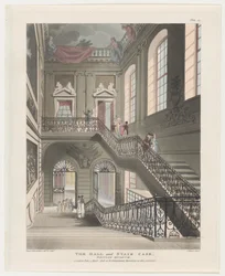 The Hall and Stair Case, British Museum, 1 de abril de 1808., 1 de abril de 1808.