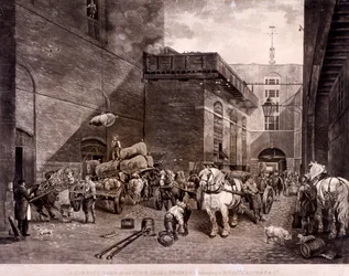 The Hour Glass Brewery on Upper Thames Street, Londres, 1821.  