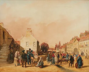 Fisherrow, Musselburgh (lápis e aguarela)