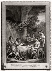 Telêmaco acompanhado por Mentor, relata suas aventuras a Calypso, 1774