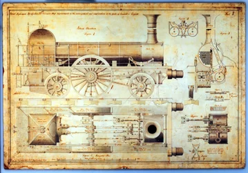 Locomotiva de Stephenson "s" Long Boiler ", 1841