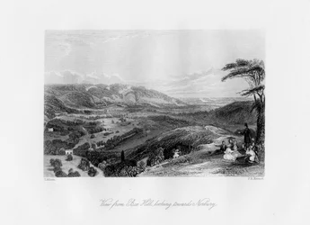 Vista de Box Hill, olhando para Norbury, século XIX.