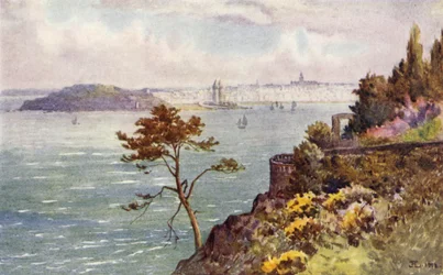 São Servidão e Embouchure of the Rance de Vicomte (cor litho)