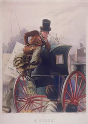 Motorista de táxi Hansom, Londres, 1854