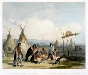 Cadafalso Funeral de um Chefe Sioux perto de Fort Pierre