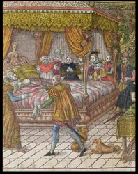 A morte de Henri II (1519-59) 10 de julho de 1559 (detalhe de 181524)