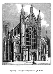 Vista noroeste da Catedral de Winchester, 1843