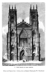 Frente oeste de York Minster, c1820-1830 1843