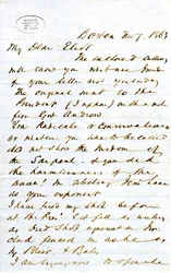 Carta assinada J.M.F. [J.M. Forbes], Boston, para Eliot [William G. Eliot], 7 de Novembro de 1863