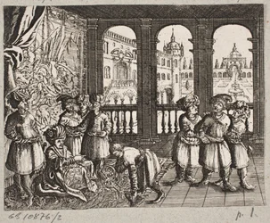 Ilustração de Adam Olearius, “Persian Rosenthal por um poeta engenhoso Schich Saadi […]”, Schleswig 1660