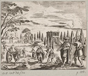 Ilustração de Adam Olearius, “Persian Rosenthal por um poeta engenhoso Schich Saadi […]”, Schleswig 1660
