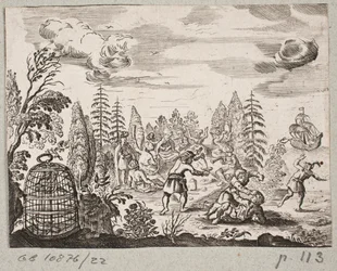 Ilustração de Adam Olearius, “Persian Rosenthal por um poeta engenhoso Schich Saadi […]”, Schleswig 1660