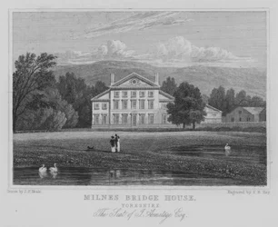 Milnes Bridge House, Yorkshire, The Seat of J Armitage, Esquire (gravura)