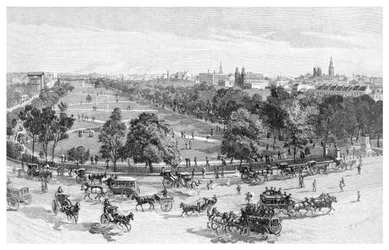 Hyde Park, Sydney, Nova Gales do Sul, Austrália, 1886.