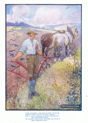 Wee modesto, flor de ponta carmesim, de pub de literatura inglesa. Por TC & EC Jack, c.1920
