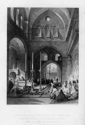 A entrada para o Santo Sepulcro, Jerusalém, Israel, 1841.