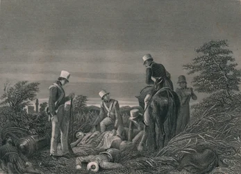 Encontrando as cores do 24º regimento após a batalha de Chilianwallah, em janeiro de 1849.