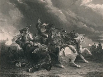 Sir William Russell na batalha de Zutphen, 1586, c1830s.