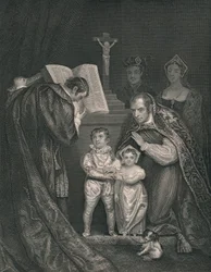 O casamento de Richard Duke de York. Irmão de Edward V., 1478, 1821, meados do século XIX.