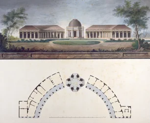 O Templo do Sol no Eremitério Bayreuth c.1780 (wc no papel)