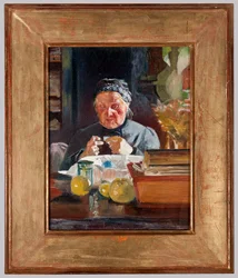 Mulher à mesa, esboço