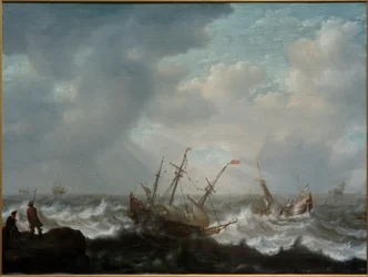 Três capitães e outros navios em mares tempestuosos