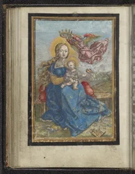 Maria com Criança coroada por um anjo