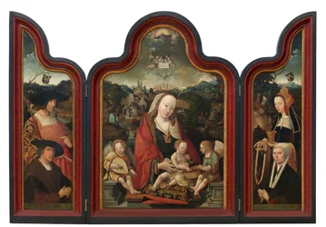 Tryptich de Pompeius Otto e sua esposa Gerbich Claesdr (óleo sobre painel)