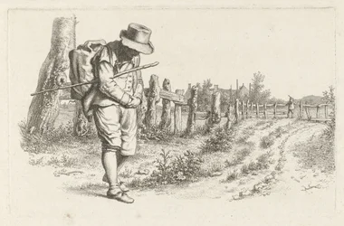 Viajante em uma estrada rural Impressões de estudo / Etudes gravées (título da série)