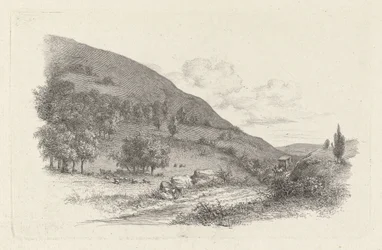 Carruagem em uma paisagem Impressões de estudo / Etudes gravées (título da série)