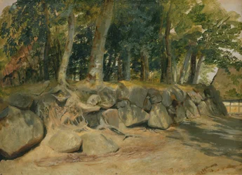 O Muro de Pedra em Sottorf, 1839 (óleo sobre papel no cartão)