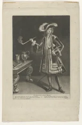 Retrato do Capitão Jan Bart, de pé com tubo
Capiteyn Jan Bart (título sobre o objecto)