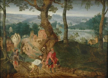 Paisagem com Abraão e Isaac, meados do século XVII