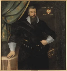 Conde Axel Oxenstierna (Oxenstjerna), Grande Chanceler da Suécia - Retrato do Conde Axel Oxenstierna (1583-1654), de Elbfas, Jacob Heinrich (c. 1600-1664). Óleo sobre tela