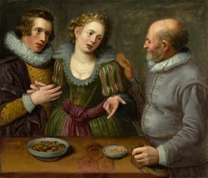 Uma alegoria do amor desigual, por volta de 1620 (óleo sobre tela)