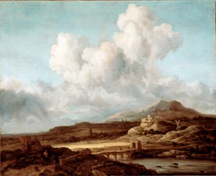 Le rayon de soleil Pintura por Jacob Isaakszoon van Ruisdael (Ruysdael) (1628-1682) 1670-1675 Dim. 83x99 cm Paris, musee du Louvre - The Sunbeam, de Jacob Van Ruysdael (1628-1682). Óleo sobre tela, 83x99 cm