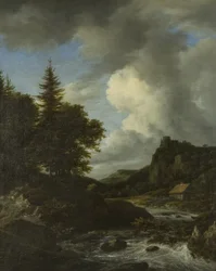 River in Spate, c.1660 (óleo sobre tela)
