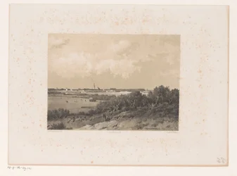 Paisagem com vila no horizonte
