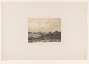 Paisagem com vila no horizonte