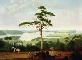 Porto de Sydney, olhando para as cabeças, 1848
