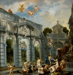 "Amour et Psyche" (Amor e Psique) Peinture de Jacob Jordaens (1593-1678) vers 1630 Dim 131x127 cm Museo del Prado, Madrid